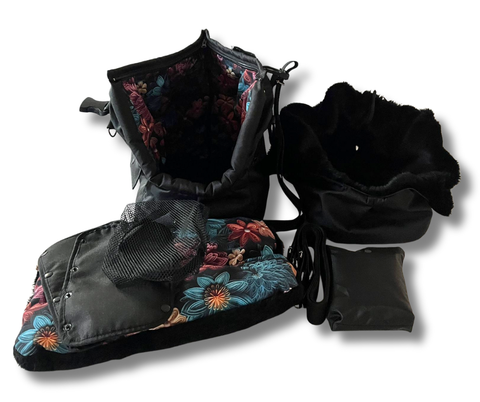 Midnight Garden Hundetasche Gr. M mit stabilem Boden, Kuschelinlay und Sicherheitskarabiner im Innenraum