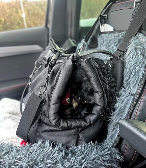 Dog bag sling "In Beige", summer version / size S