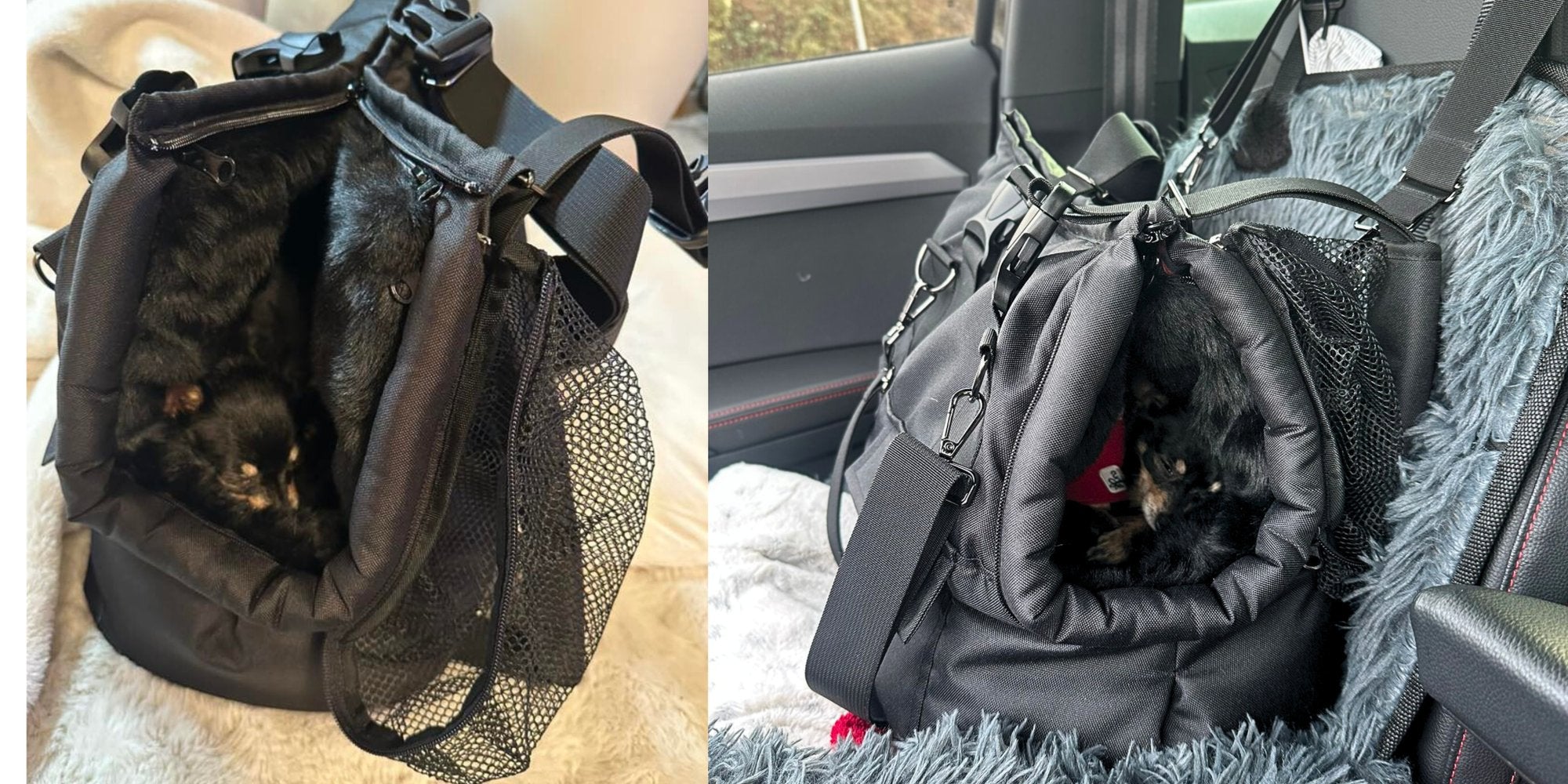 WETTERFESTE HUNDETASCHEN MIT HERAUSNEHMBAREM INLAY & FENSTERNETZ