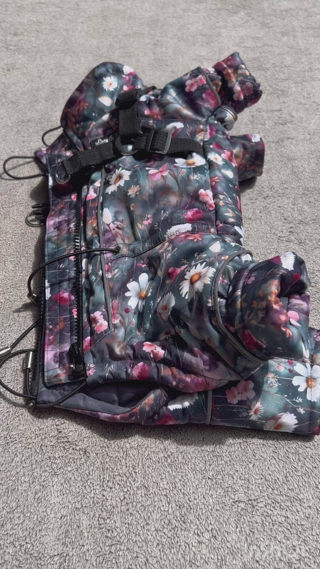 Aquarelle - Wasserdichte Softshell-Wintermäntel für Weibchen mit Bauchschutz / Geschirr